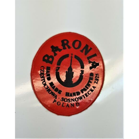 Set/2 Baronia Oval Square Flower Bowls Poland Polish Open Lattice Ceramic Rose - Picture 9 of 10